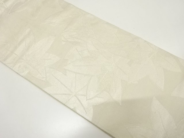 JAPANESE KIMONO / ANTIQUE FUKURO OBI / WOVEN MAPLE LEAVES